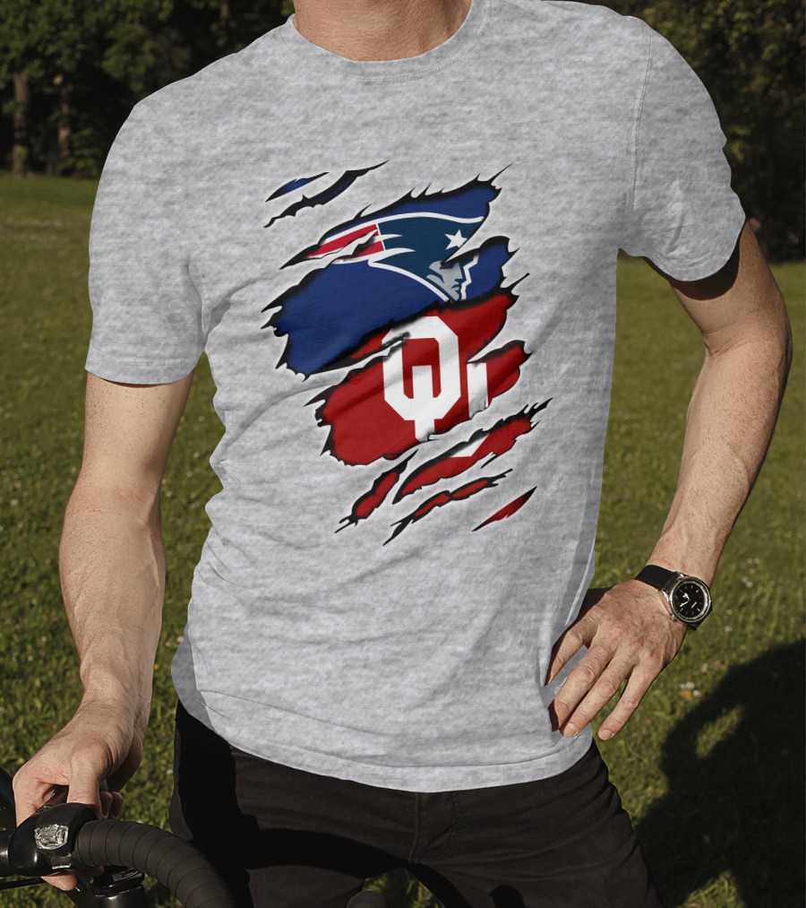 Patriots Sooners OU Logo Under Patriots Emblem T-Shirt