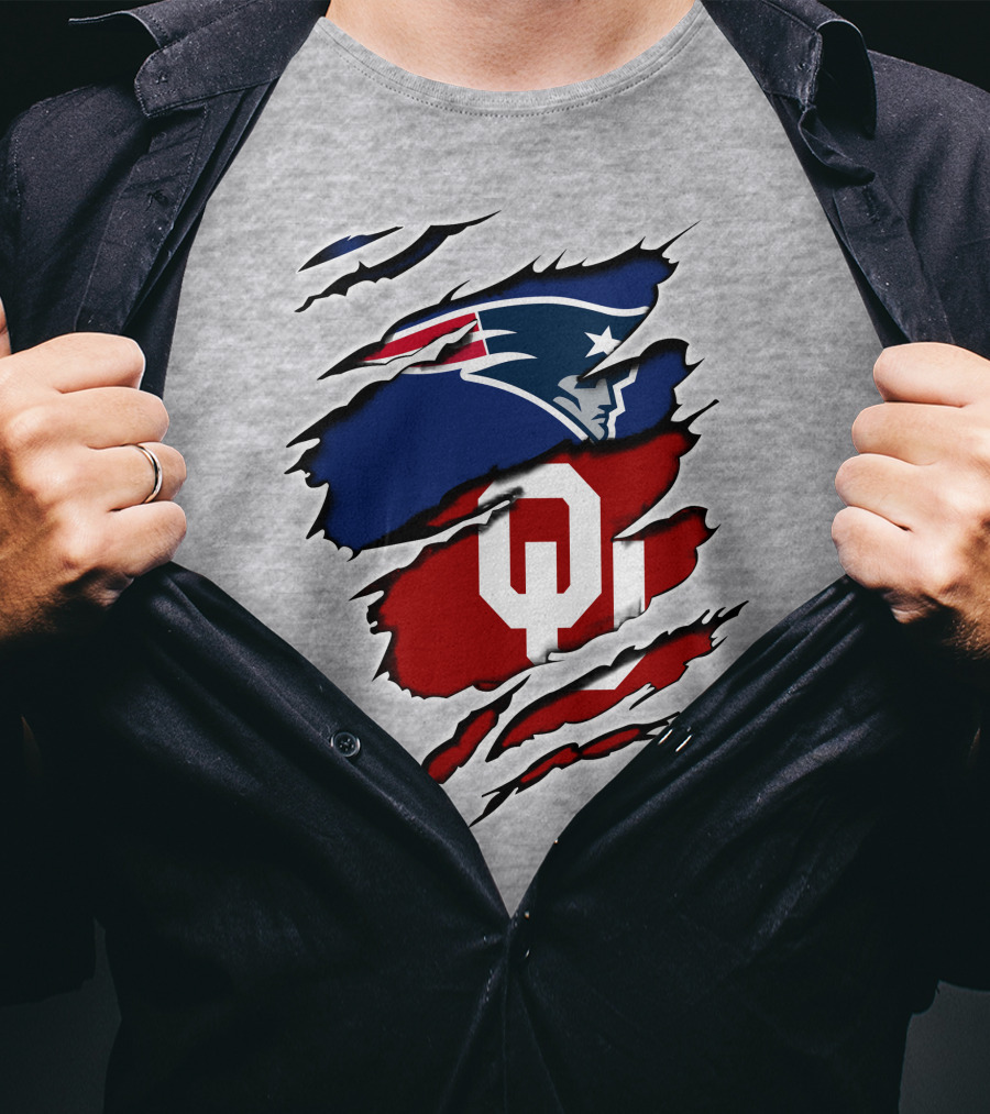 Patriots Sooners OU Logo Under Patriots Emblem T-Shirt