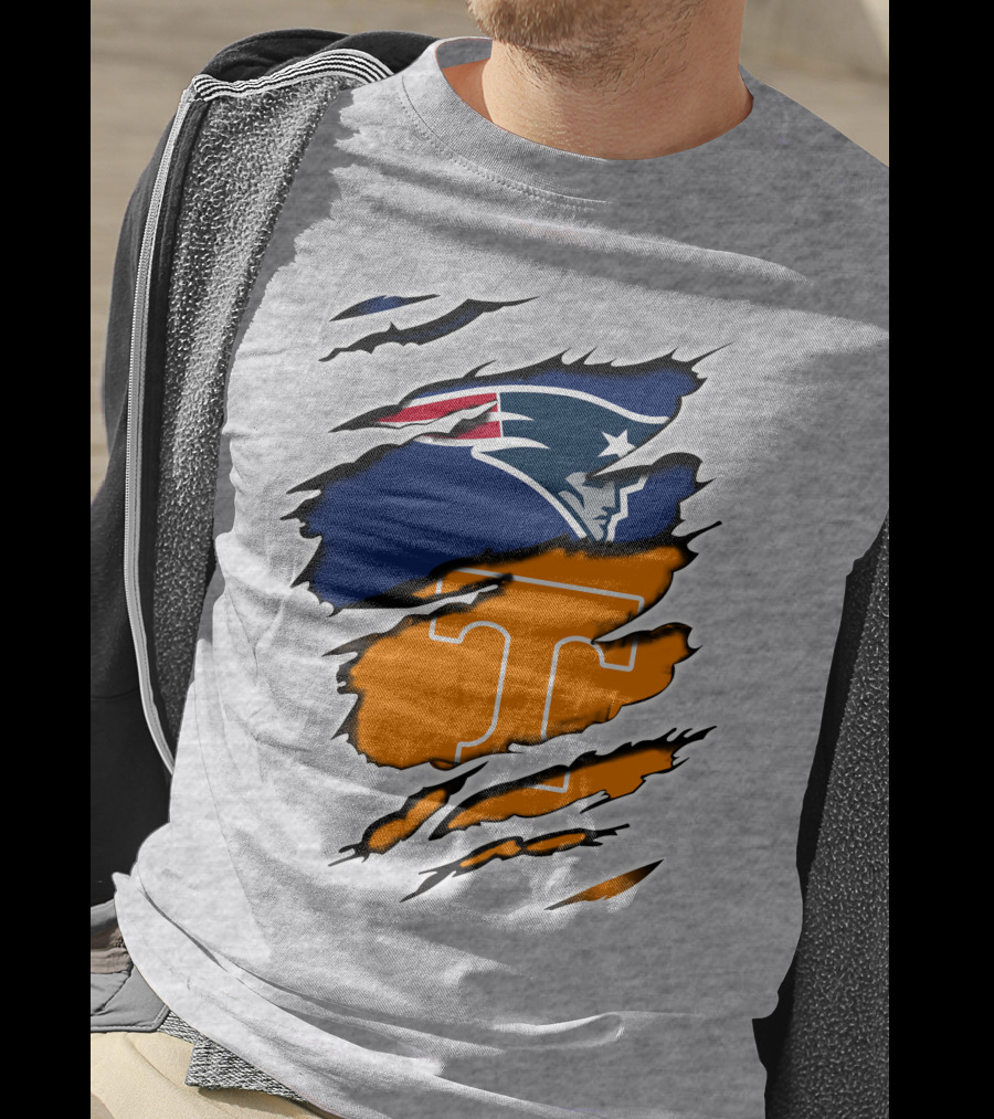 Patriots Tennessee Volunteers Dual Team Logo Combo T-Shirt