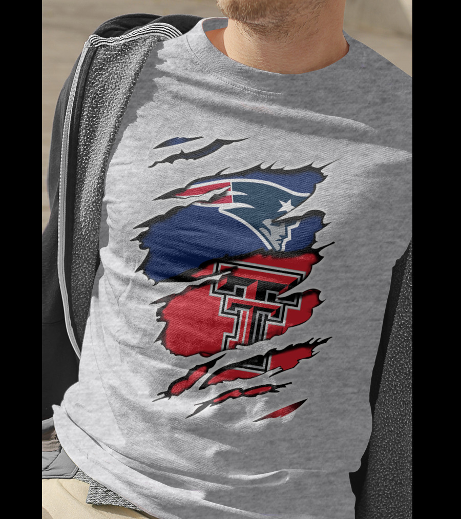 Patriots Texas Tech Dual Logo Fusion T-Shirt