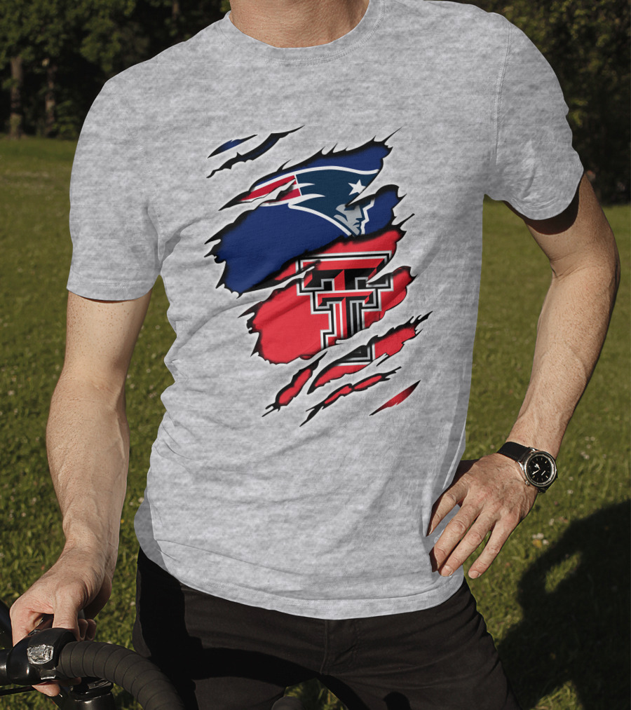 Patriots Texas Tech Dual Logo Fusion T-Shirt