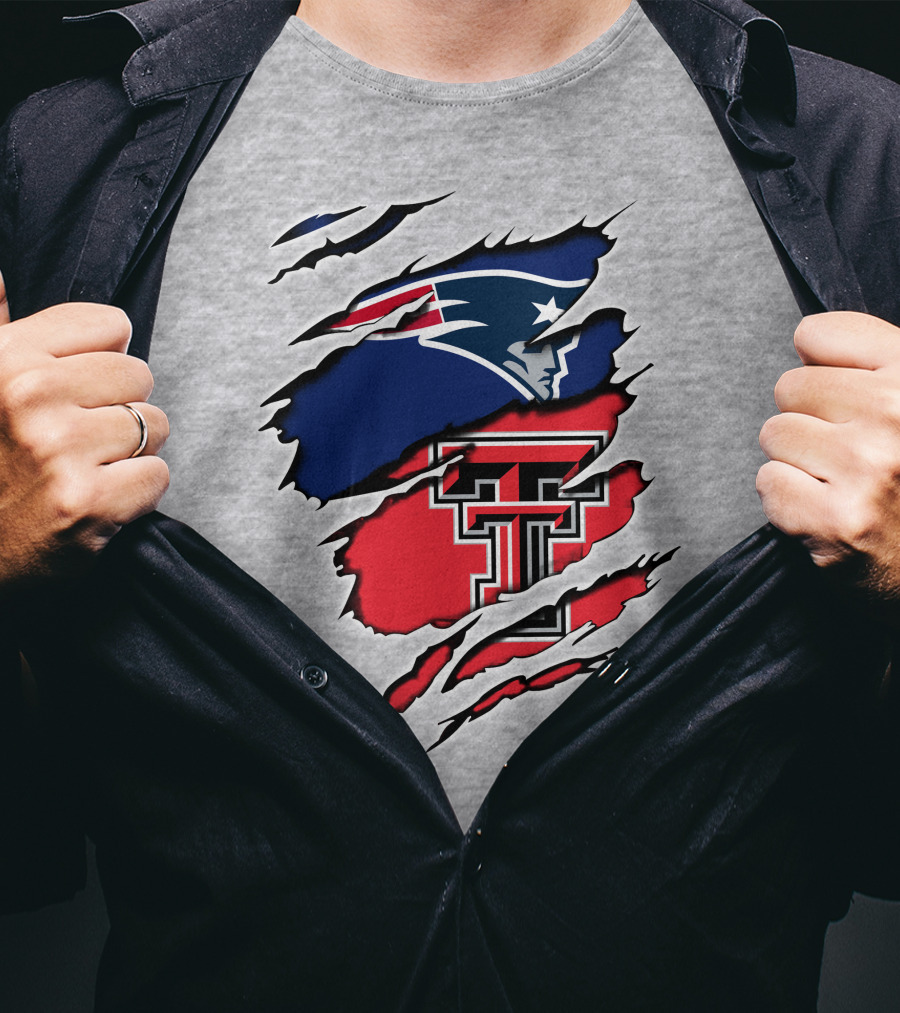 Patriots Texas Tech Dual Logo Fusion T-Shirt