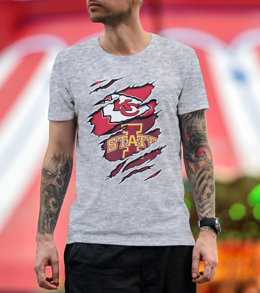 Kansas City Chiefs Iowa State Torn T-Shirt
