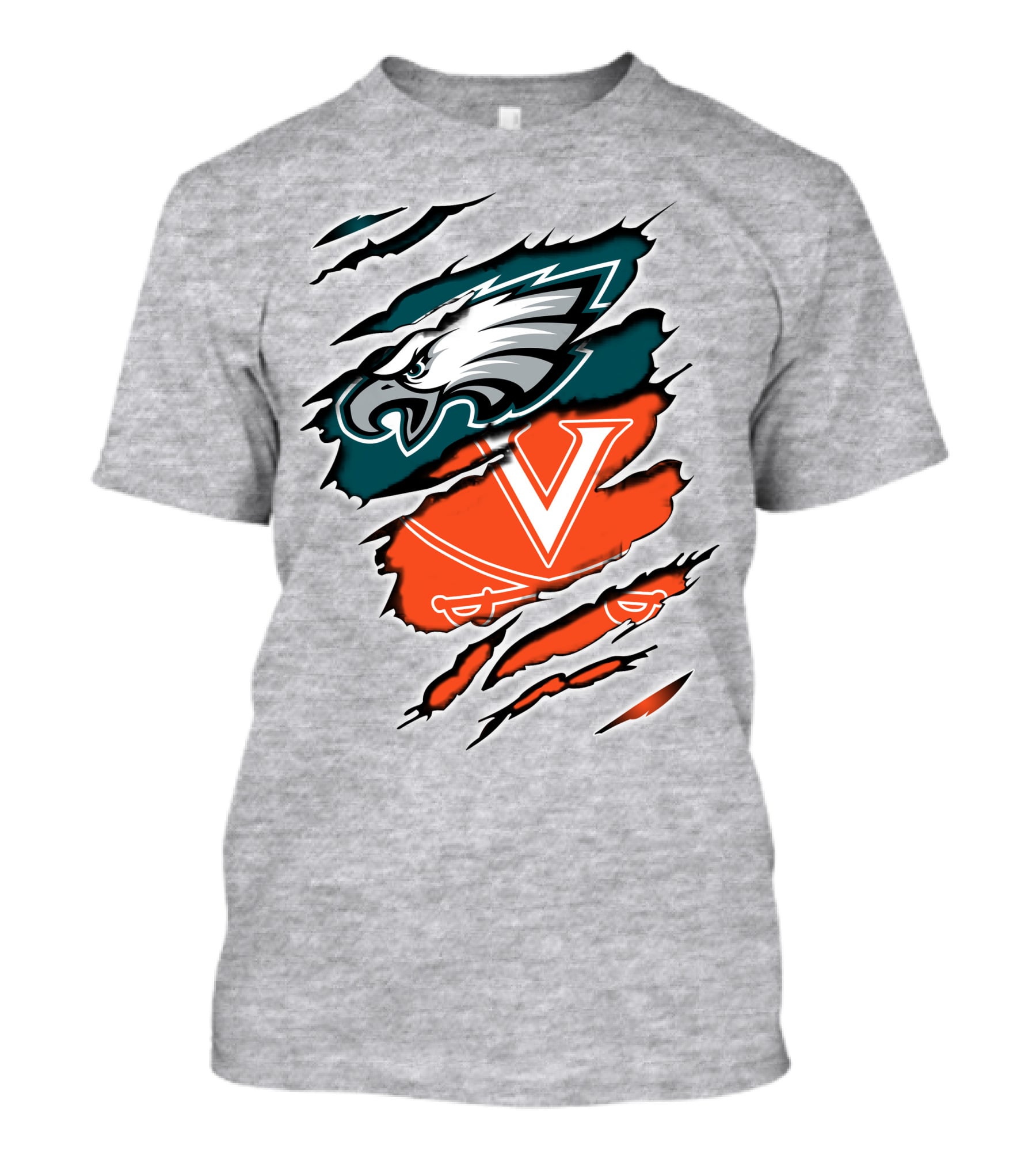 Philadelphia Eagles Virginia Cavaliers Logo Mashup T-Shirt