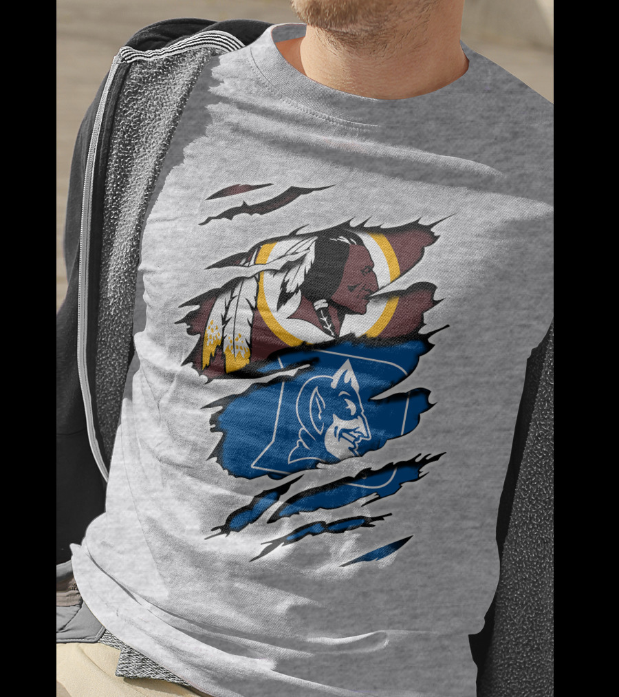 Redskins And Duke Blue Devils Iconic Logo Mashup T-Shirt
