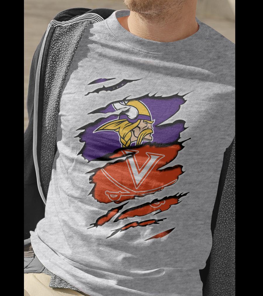Minnesota Vikings Virginia Cavaliers Crossover T-Shirt