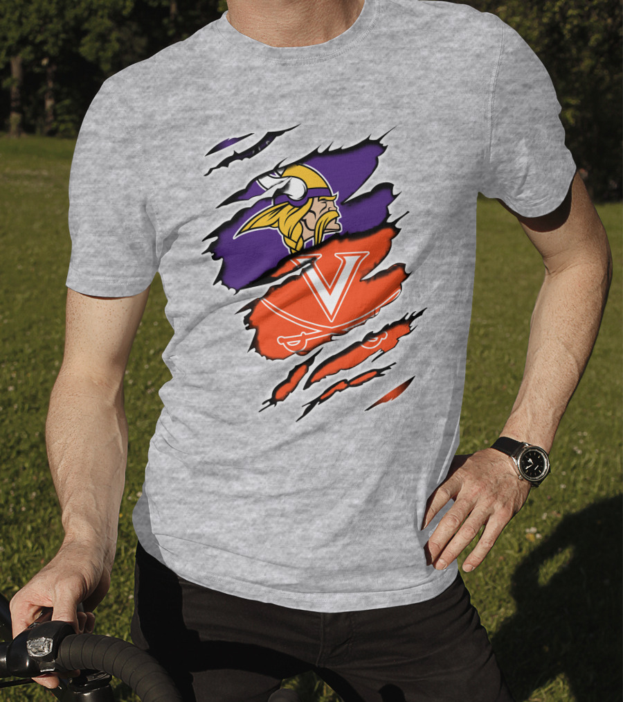 Minnesota Vikings Virginia Cavaliers Crossover T-Shirt