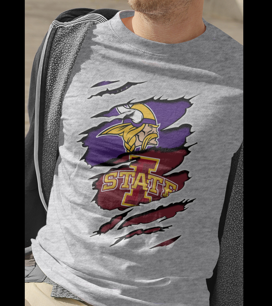 Minnesota Vikings And Iowa State Cyclones Fusion T-Shirt