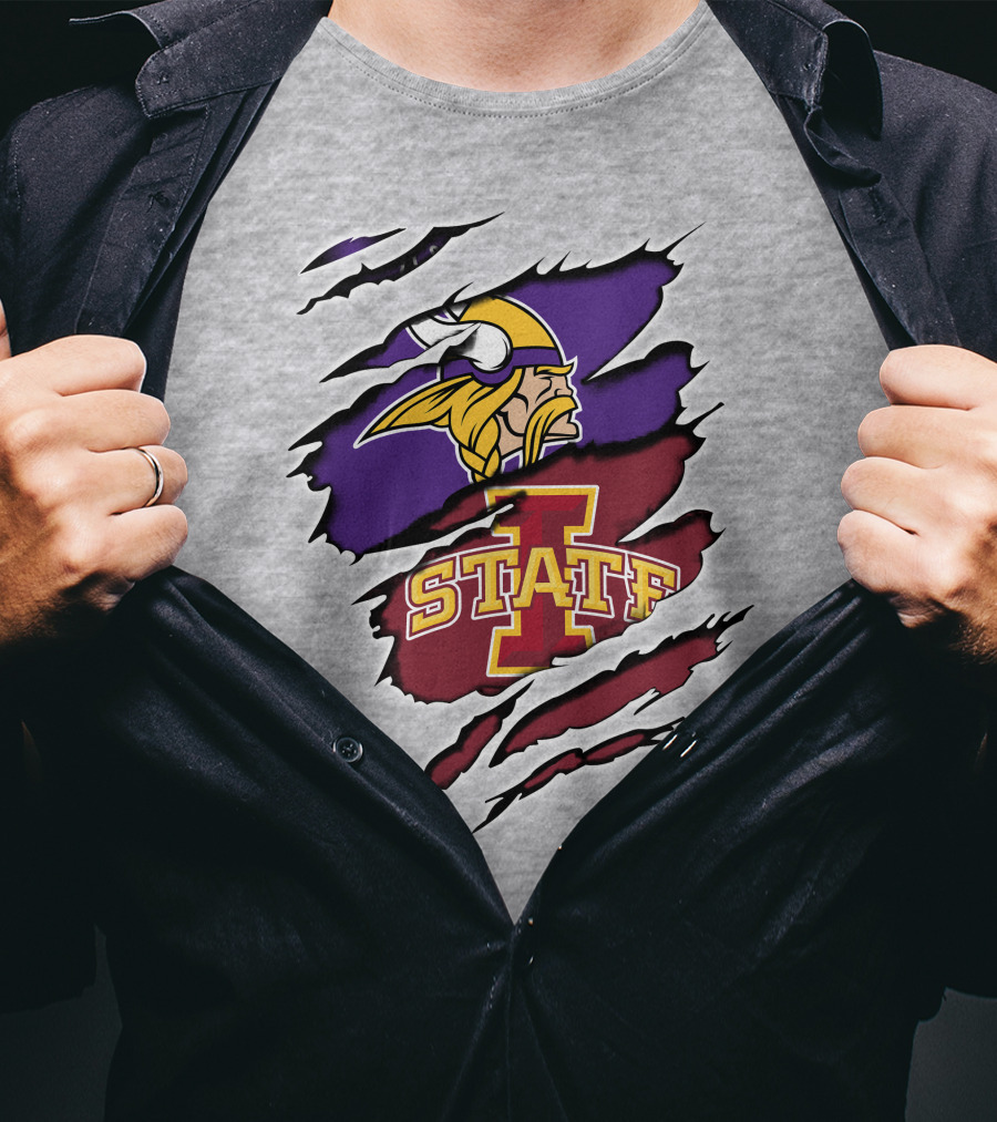Minnesota Vikings And Iowa State Cyclones Fusion T-Shirt