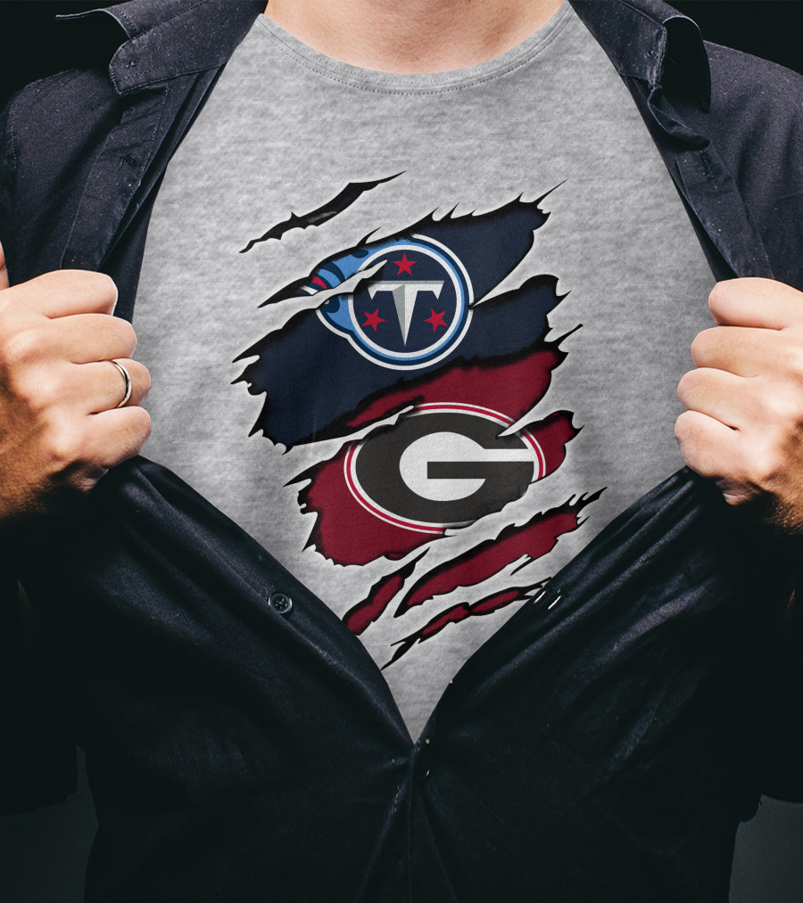 Tennessee Titans Georgia Bulldogs Claw Marks T-Shirt