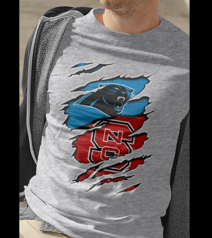 Carolina Panthers NC State Wolfpack Claw Marks T-Shirt