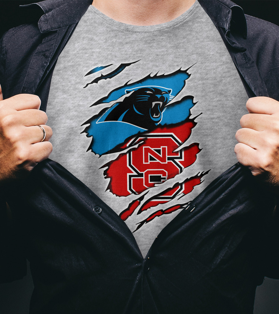 Carolina Panthers NC State Wolfpack Claw Marks T-Shirt