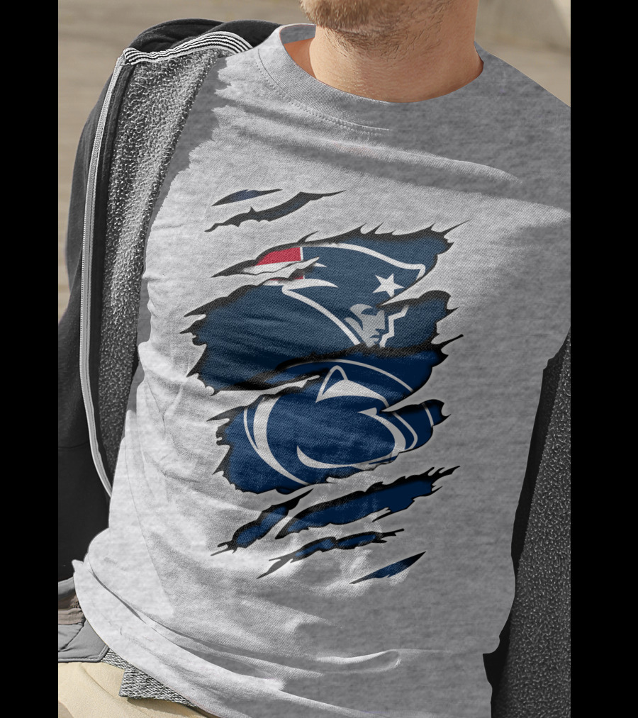 New England Patriots Penn State Nittany Lions Crossover Fan T-Shirt
