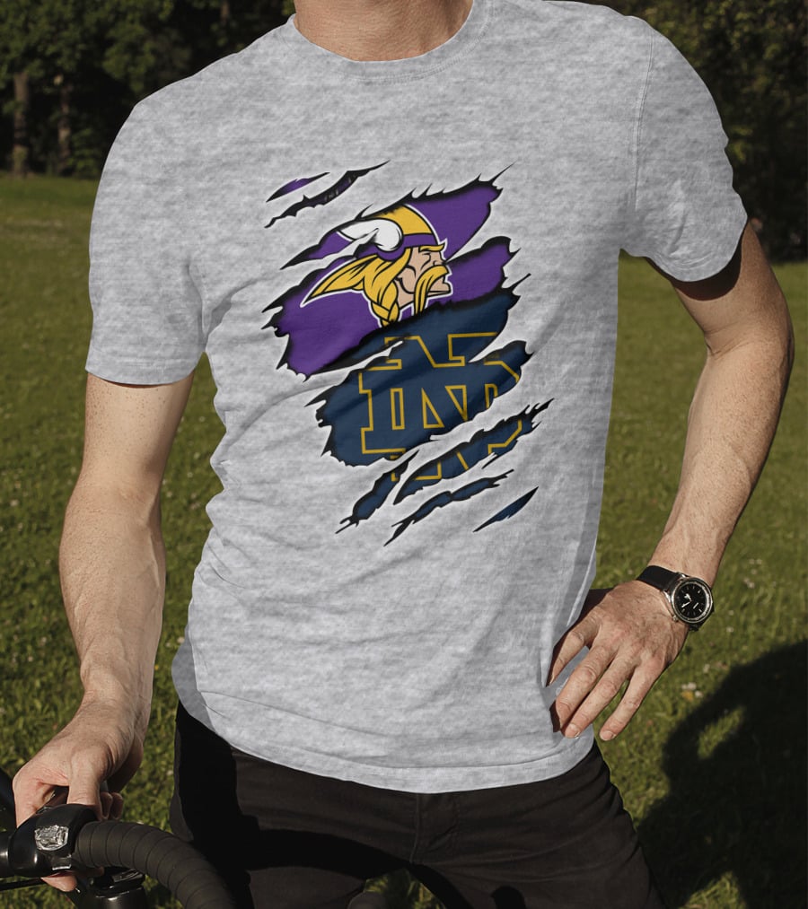Minnesota Vikings Notre Dame Fighting Irish Collaboration T-Shirt