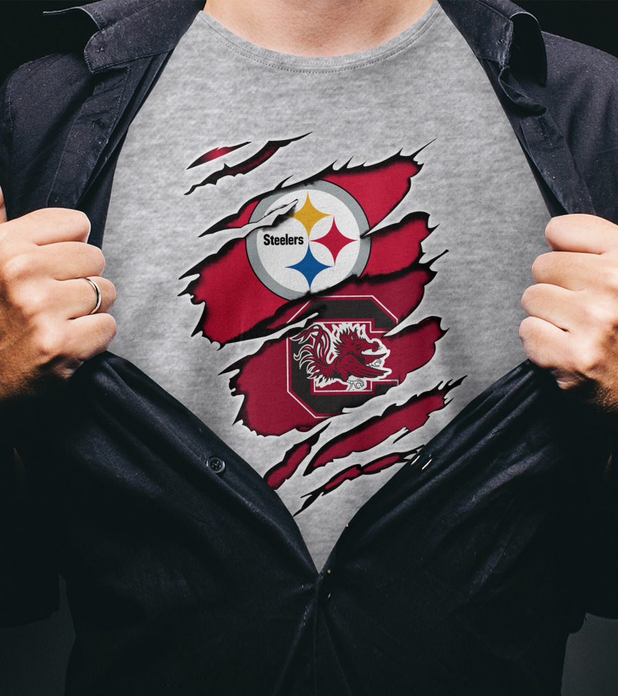 Steelers Gamecocks Ripped T-Shirt