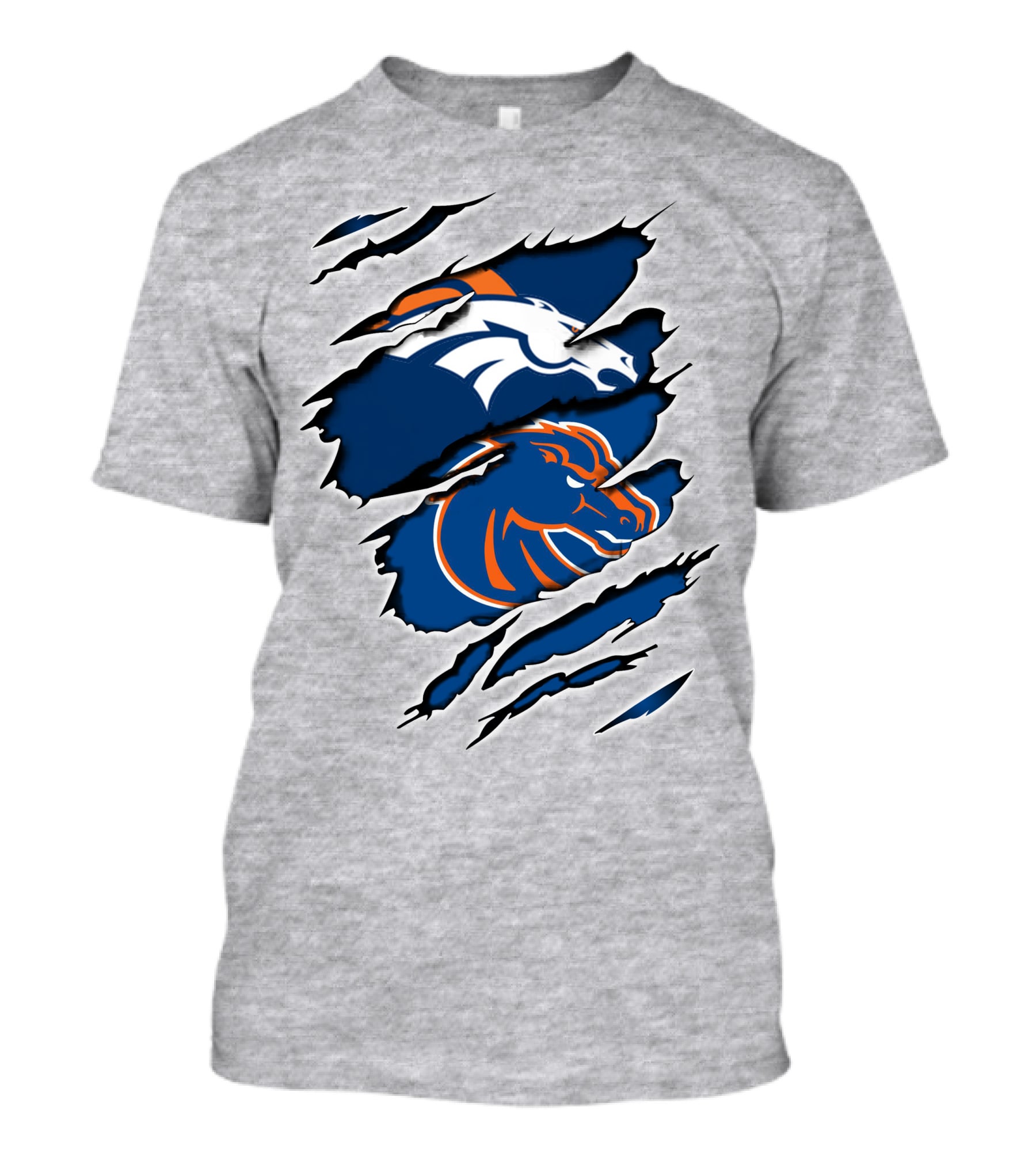 Broncos Boise Blue And Orange Horse T-Shirt