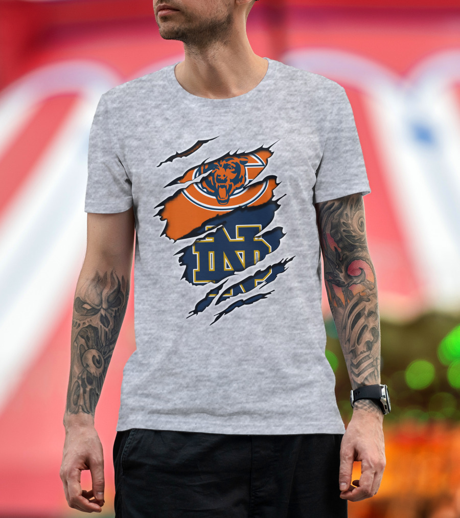 Chicago Bears Notre Dame Fighting Irish Fusion T-Shirt