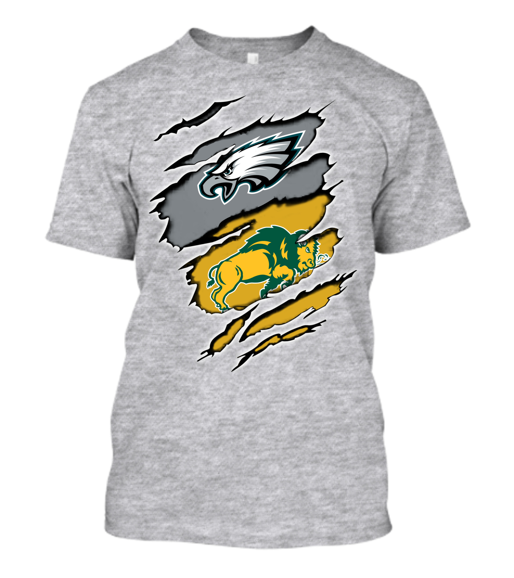 Eagles Dakota Bison Football Fusion Ripped Claw T-Shirt