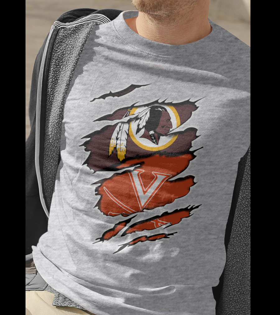 Redskins Virginia Cavaliers Logo Mashup T-Shirt