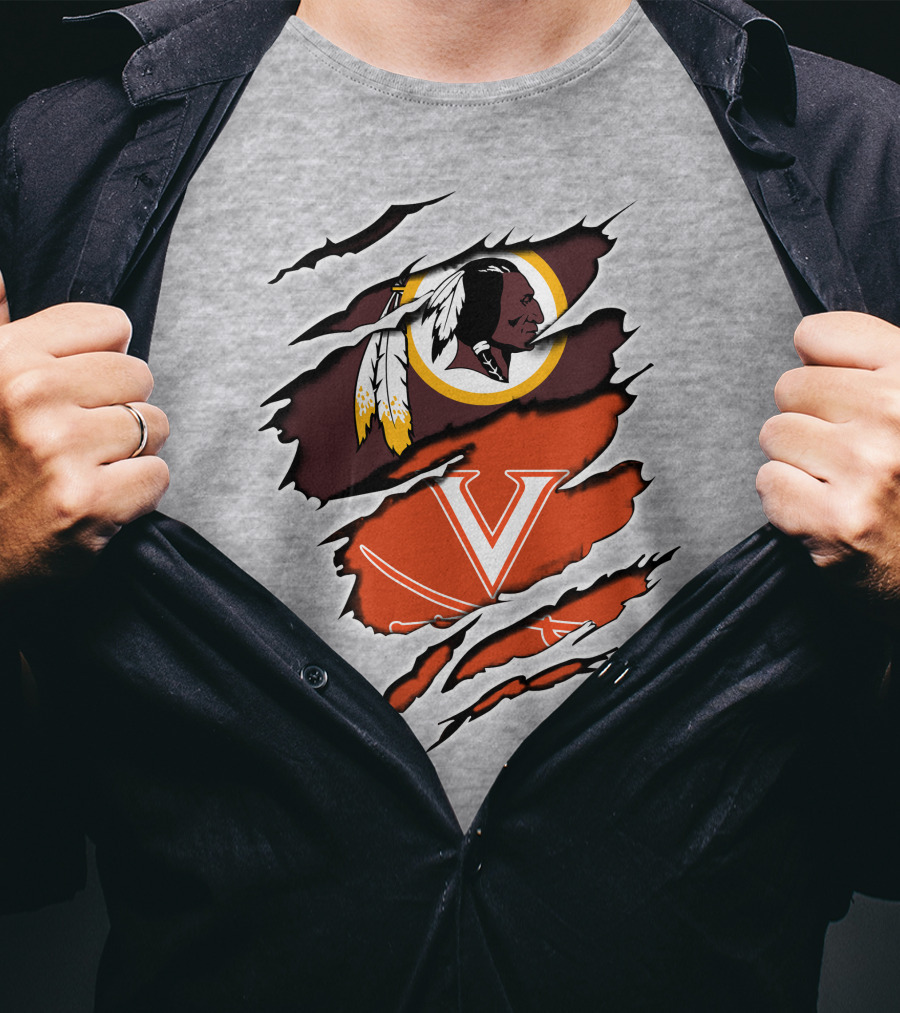 Redskins Virginia Cavaliers Logo Mashup T-Shirt
