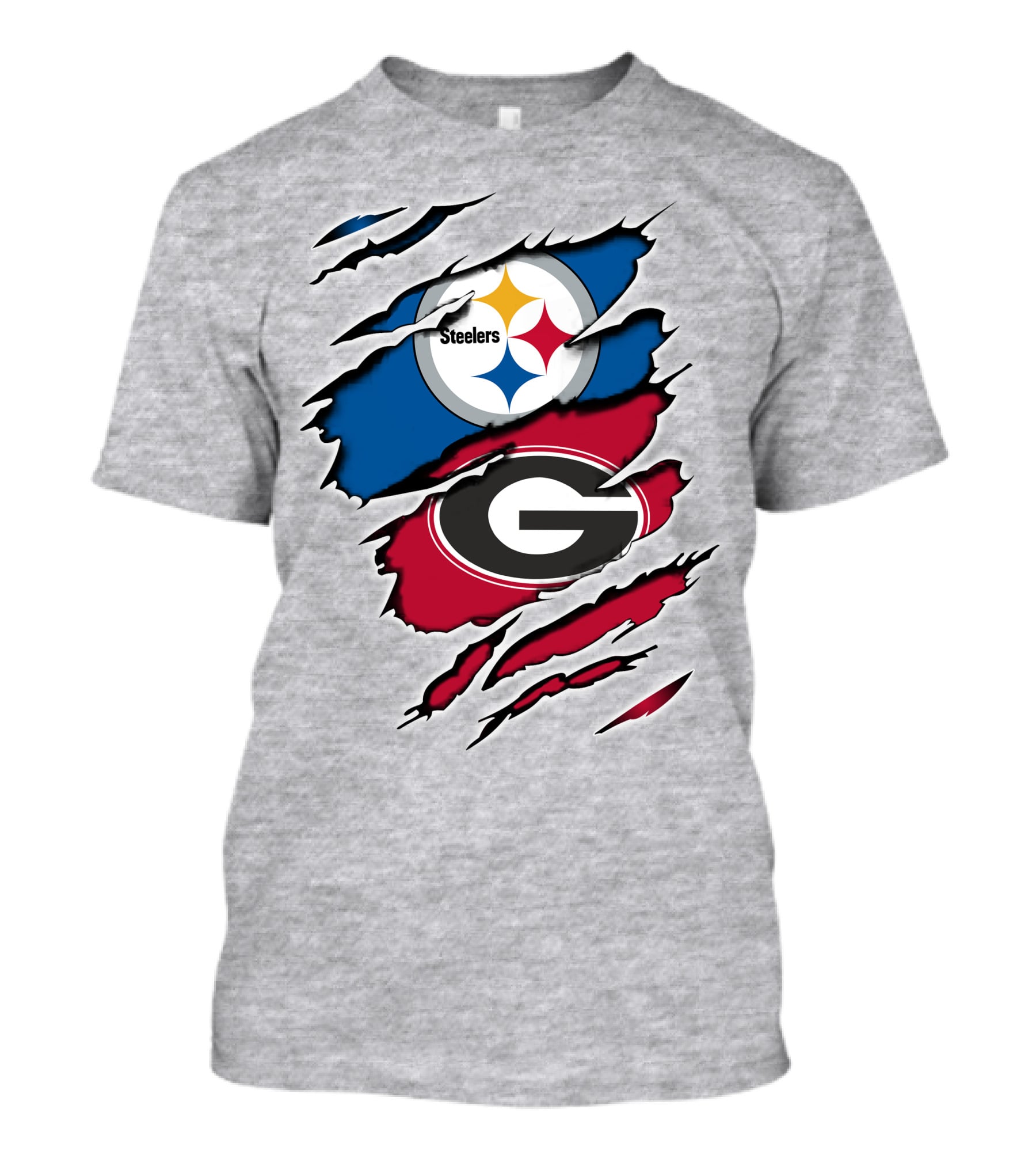 Steelers Georgia Bulldogs Fan Crossover T-Shirt