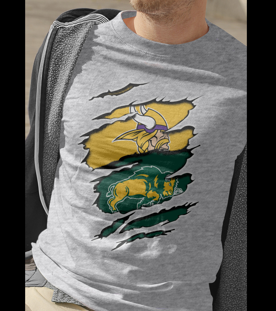 Minnesota Vikings North Dakota State Bison Claw Marks T-Shirt