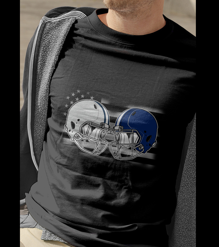 Cow Lions American Flag Football Helmets T-Shirt