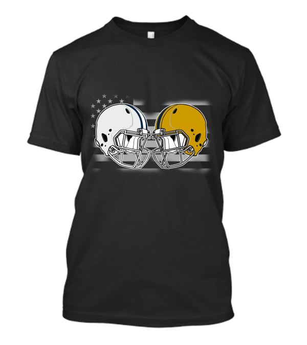 American Flag Football Helmets Cow Iris T-Shirt