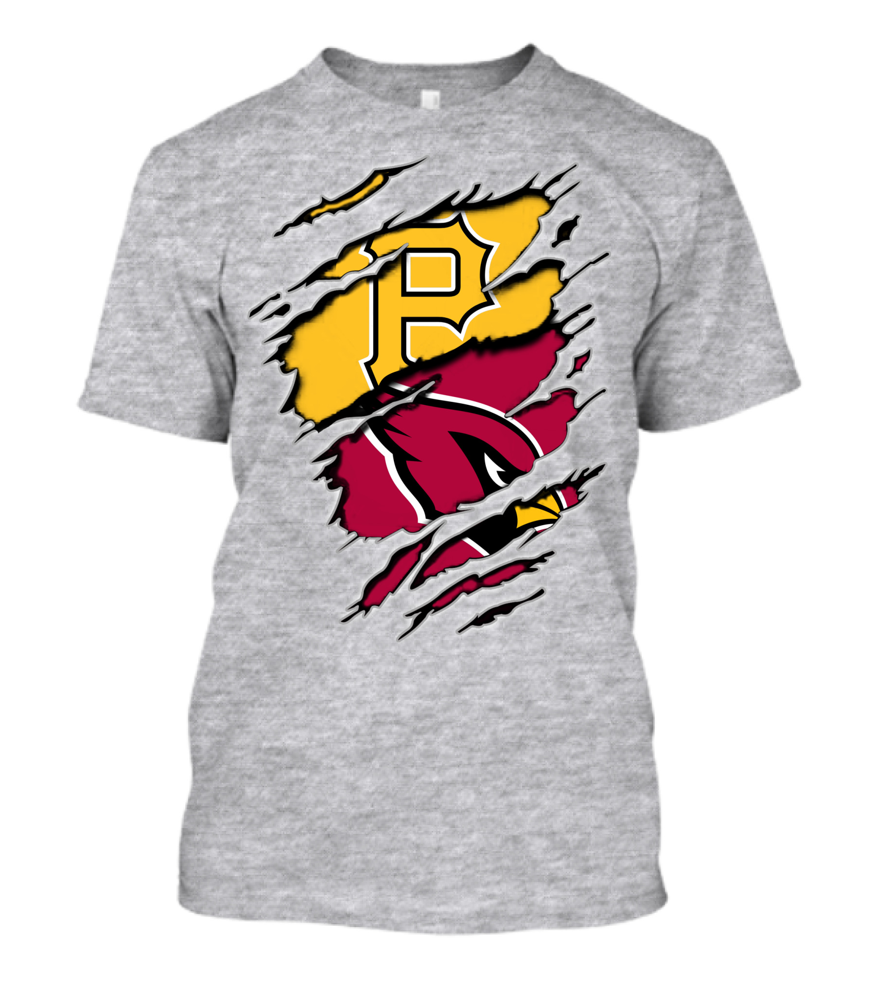 Cardinals Pirates Logos Ripped T-Shirt
