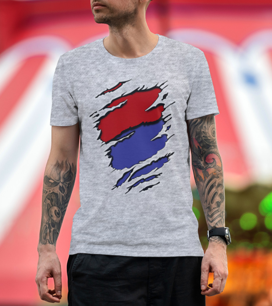 Batimore Washington Team Colors Red Blue Claw Marks T-Shirt