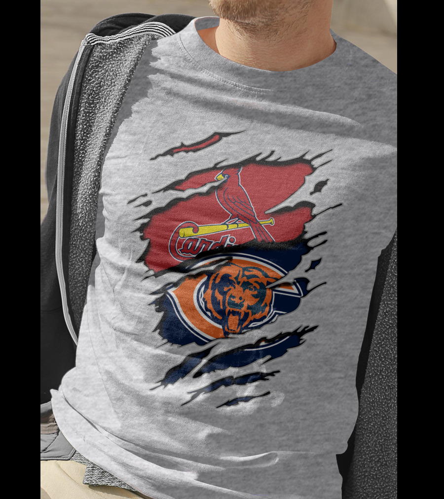 Chicago Bears St. Louis Cardinals Claw Logos T-Shirt