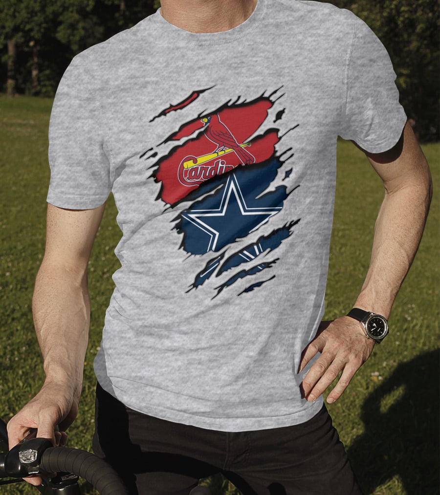 Cardinals Cowboys Logo Mashup T-Shirt