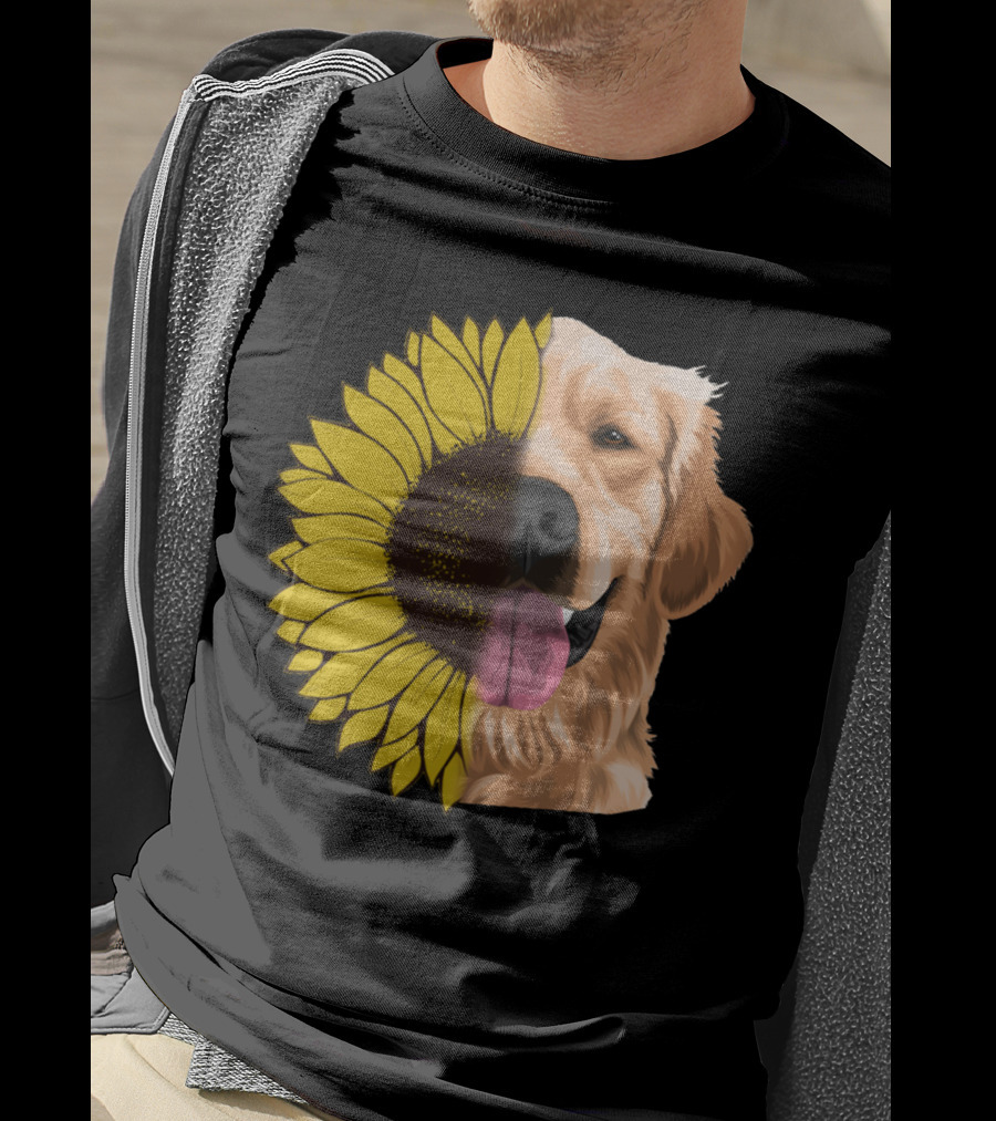 Golden Retriever Sunflower Fusion T-Shirt