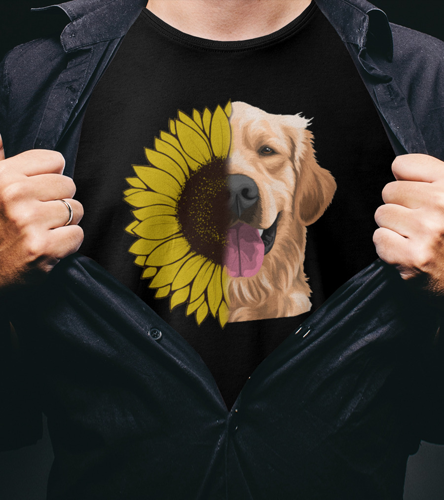 Golden Retriever Sunflower Fusion T-Shirt