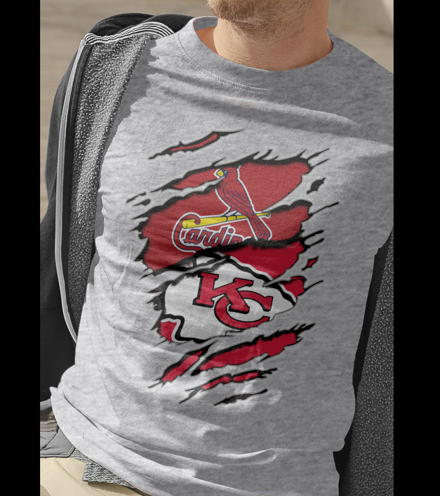 Kansas City Chiefs St. Louis Cardinals Logo Mashup T-Shirt