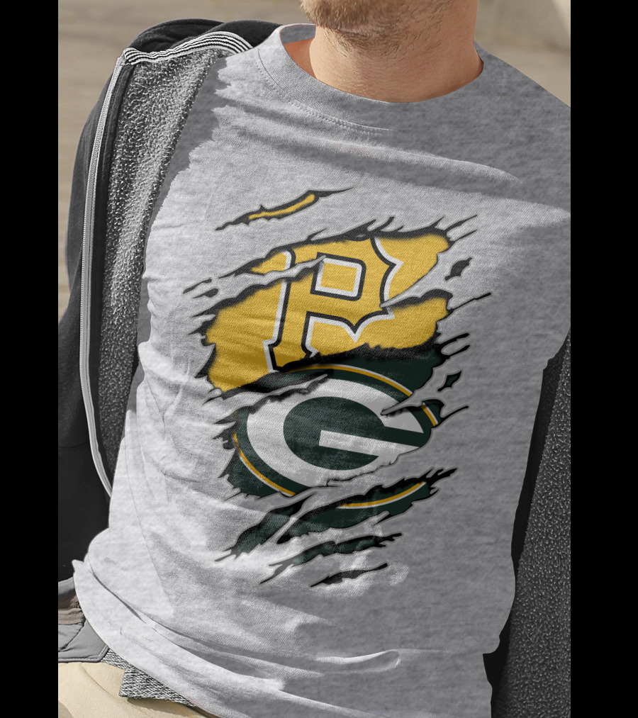 Pirates And Packers Dual Logo Mashup T-Shirt