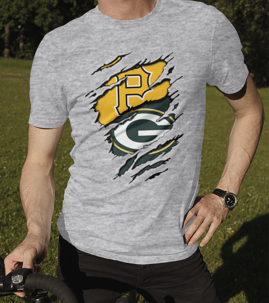 Pirates And Packers Dual Logo Mashup T-Shirt