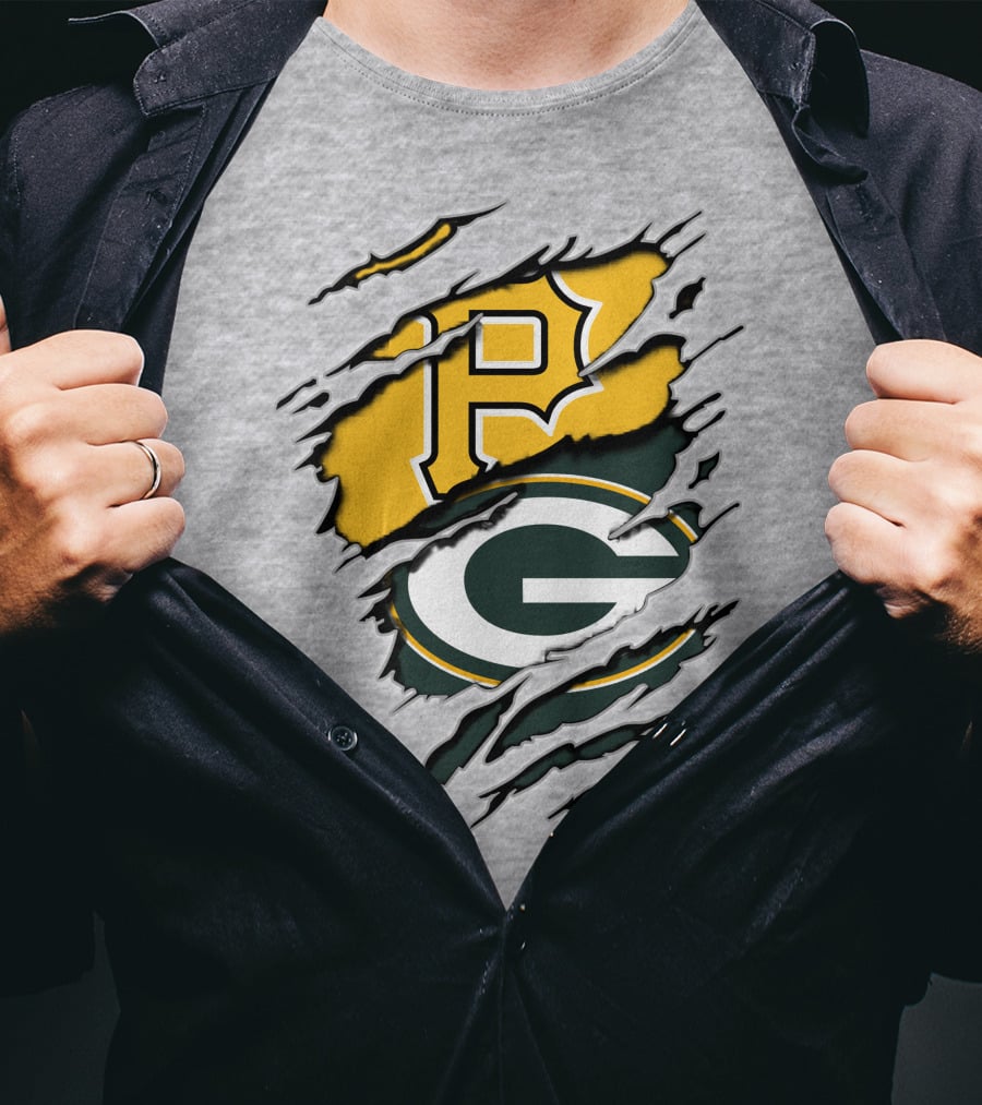 Pirates And Packers Dual Logo Mashup T-Shirt