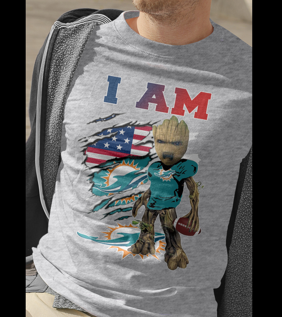 I Am Groot Miami Dolphins Nfl Football T-Shirt