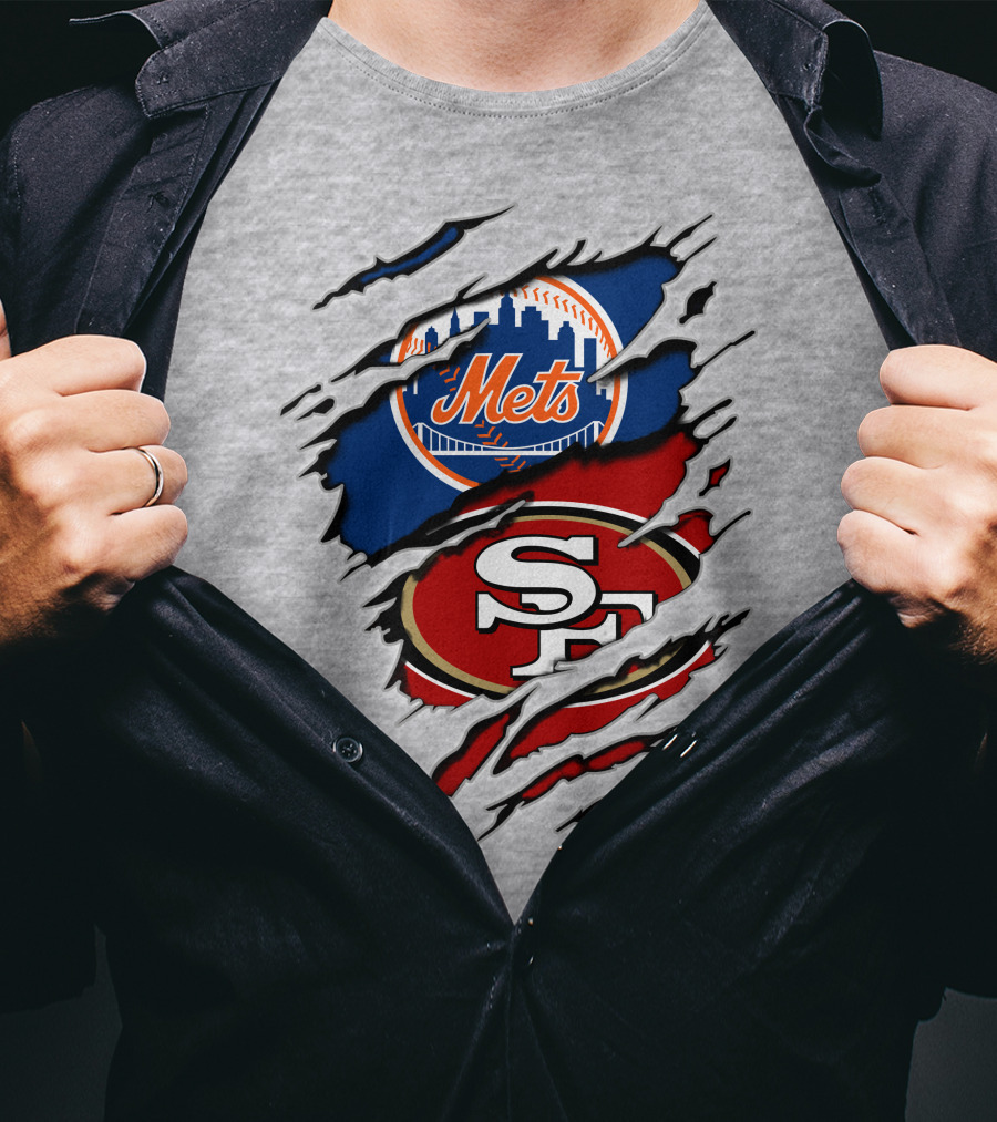 49ers Sf New York Mets Football Baseball Logos T-Shirt