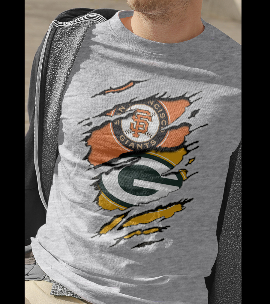 San Francisco Giants And Green Bay Packers Combined T-Shirt