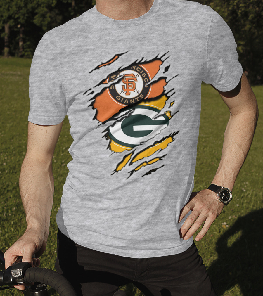 San Francisco Giants And Green Bay Packers Combined T-Shirt