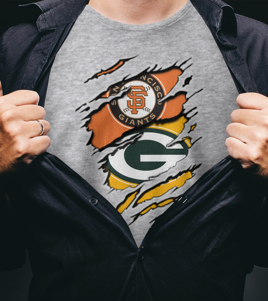 San Francisco Giants And Green Bay Packers Combined T-Shirt