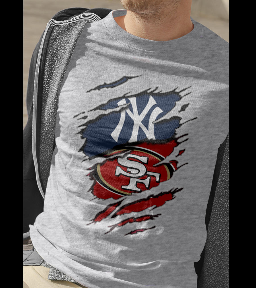 49ers Sf Yankees Ny Sports Fusion T-Shirt
