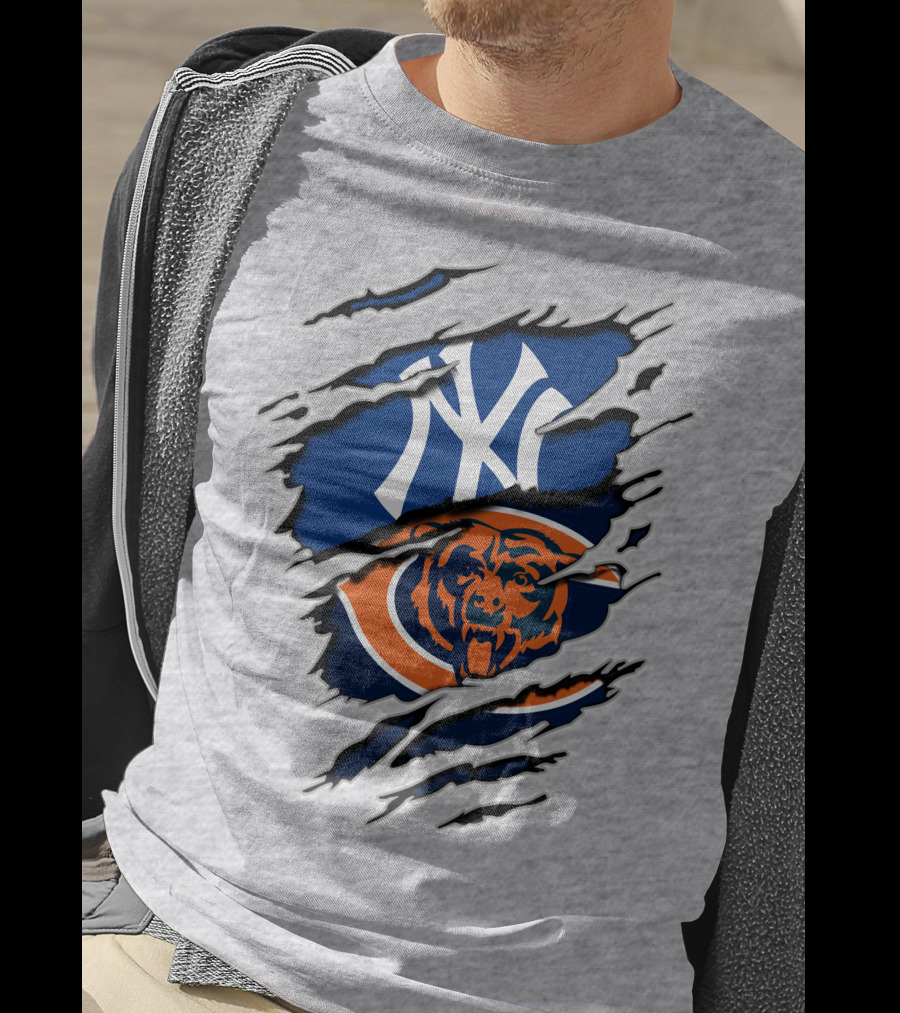 Chicago Bears New York Yankees Mashup T-Shirt