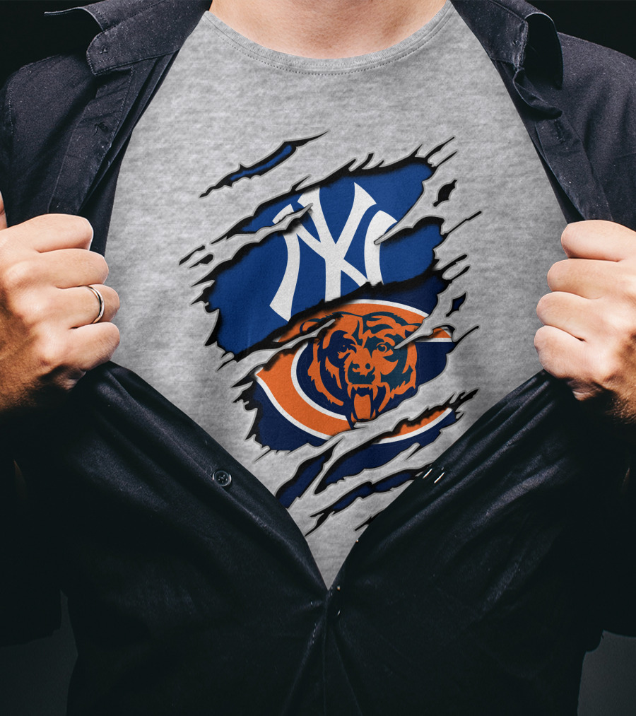 Chicago Bears New York Yankees Mashup T-Shirt