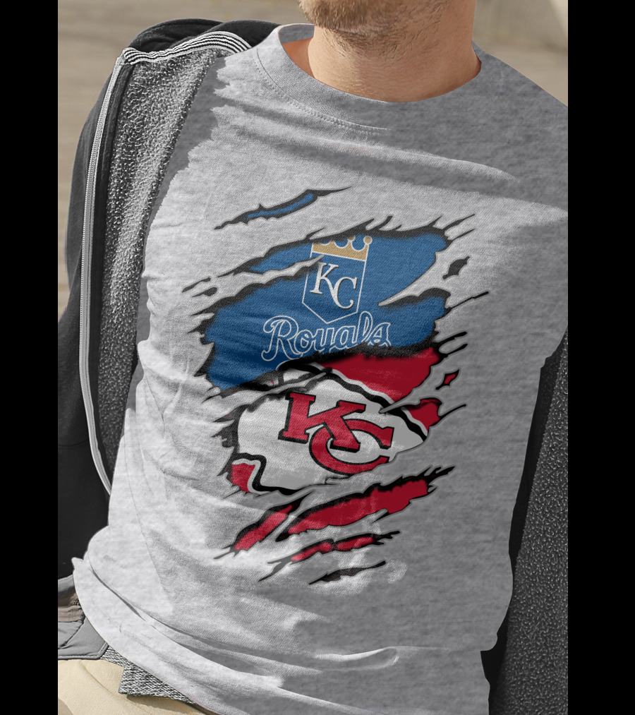 Kansas City Chiefs Royals Kc Logo Fusion T-Shirt