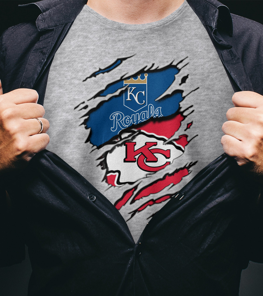 Kansas City Chiefs Royals Kc Logo Fusion T-Shirt