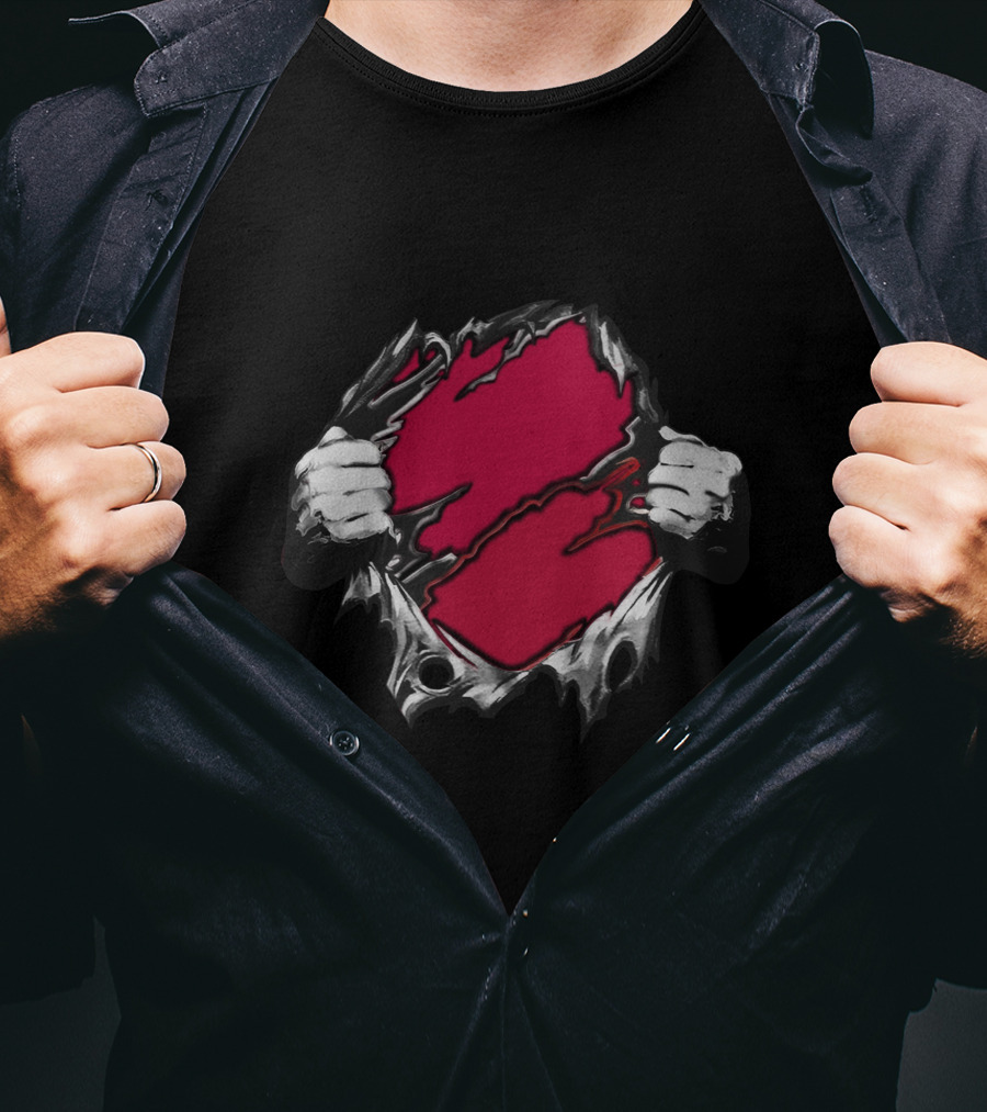 Bama Crimson Ripped Superhero T-Shirt