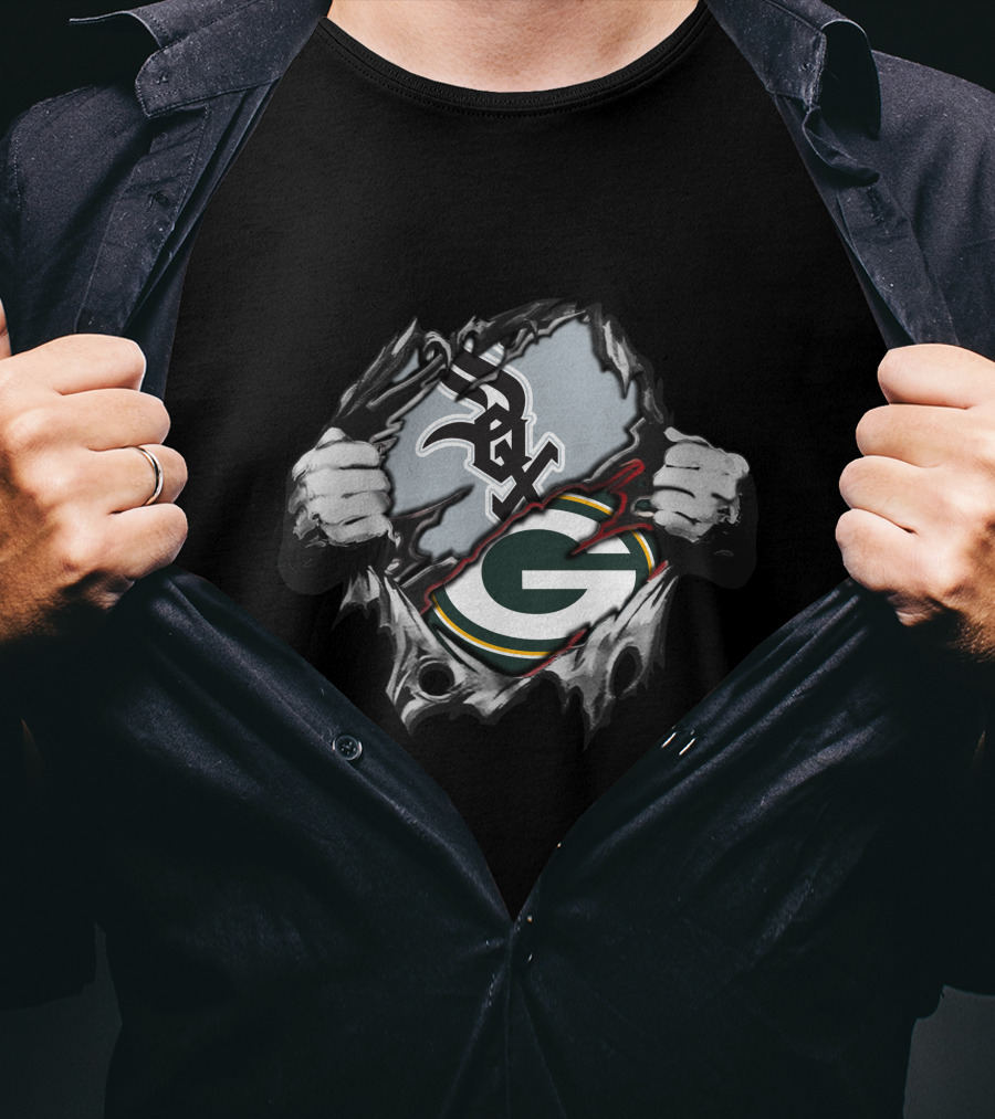Whitesox Packers Tear-Away Logo Fusion T-Shirt